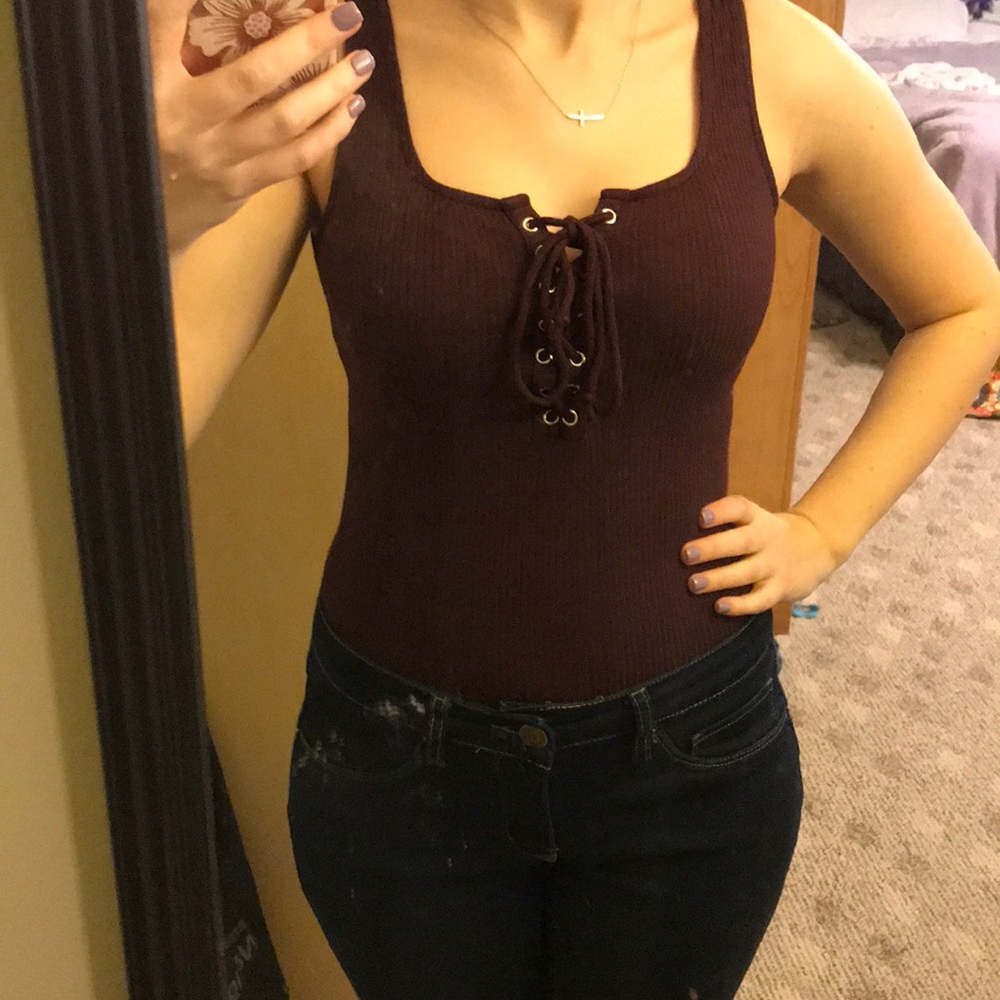 Burgundy bodysuit from American Eagle